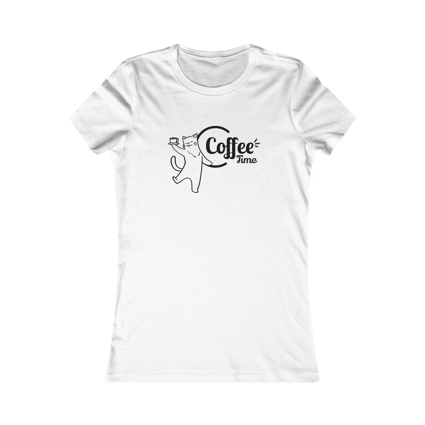 Coffee Time Tee| Cat Lover's T-Shirt | Women's Casual Tee