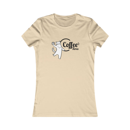 Coffee Time Tee| Cat Lover's T-Shirt | Women's Casual Tee