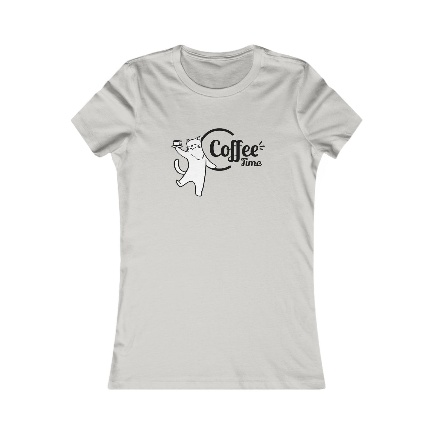 Coffee Time Tee| Cat Lover's T-Shirt | Women's Casual Tee